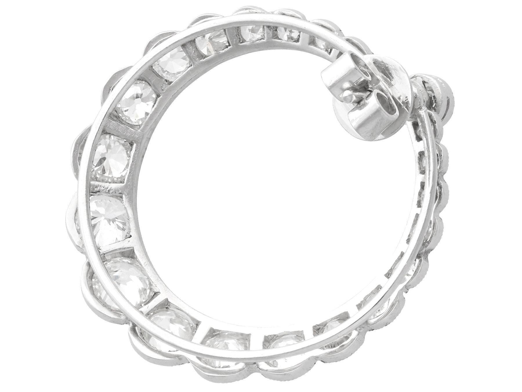 Antique 4.41 Carat Diamond Hoop Earrings In Excellent Condition For Sale In Jesmond, Newcastle Upon Tyne