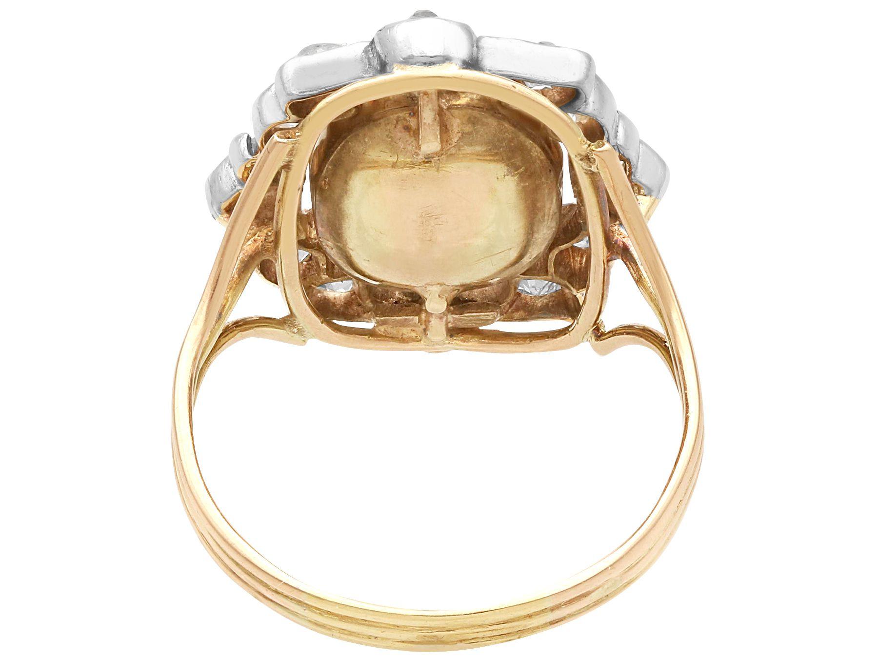 Antique 4.52 carat Amethyst and 0.98 carat Diamond 14K Yellow Gold Cluster Ring im Zustand „Hervorragend“ im Angebot in Jesmond, Newcastle Upon Tyne
