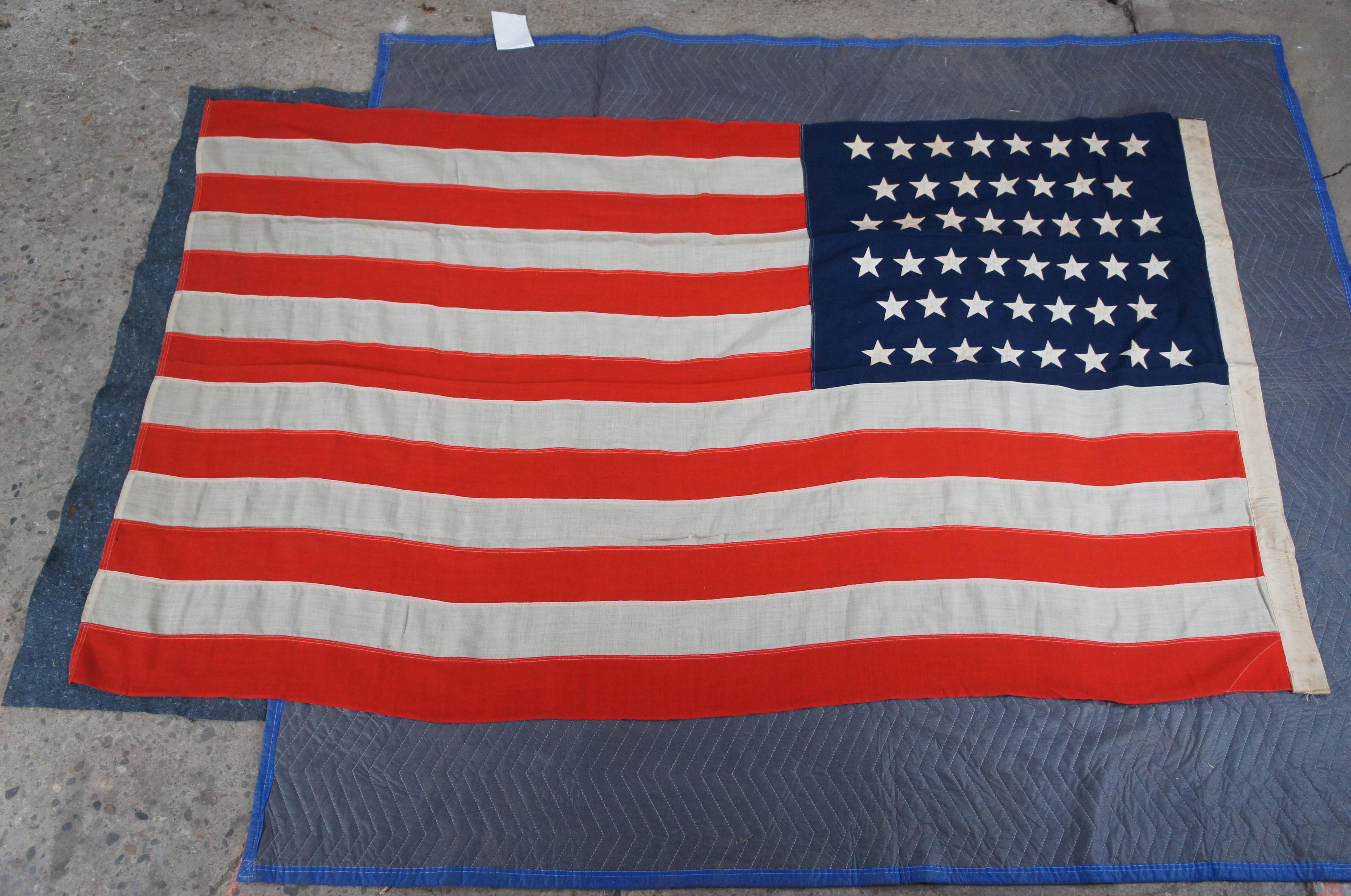 Antique 46 Star WMH Horstmann Company United States of America Flag 83
