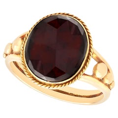 Antique 4.75 Carat Garnet and Yellow Gold Cocktail Ring
