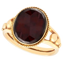 Vintage Victorian 4.75 Carat Garnet and Yellow Gold Cocktail Ring