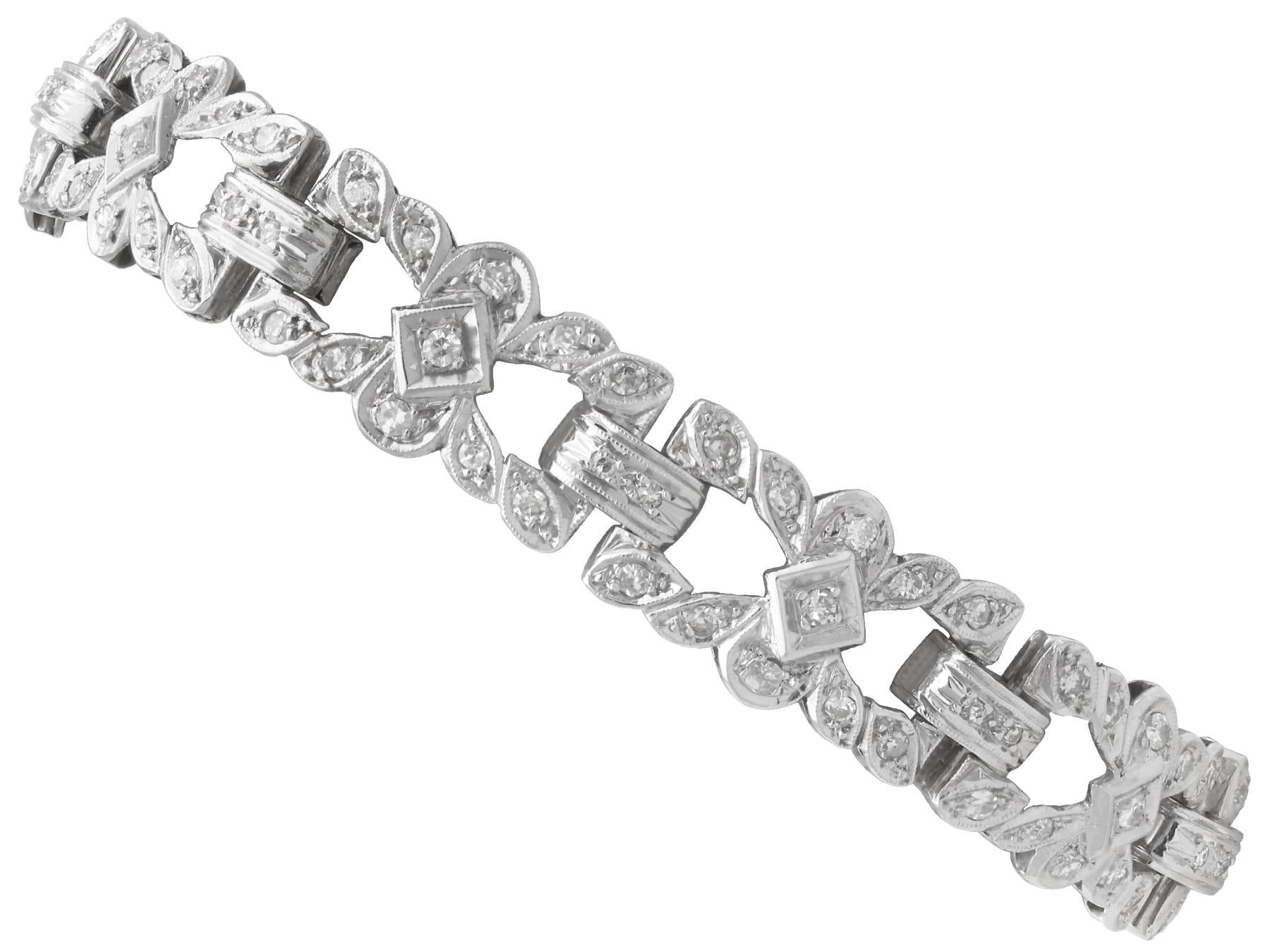 Antique 4.83 Carat Diamond and Platinum Bracelet Circa 1925