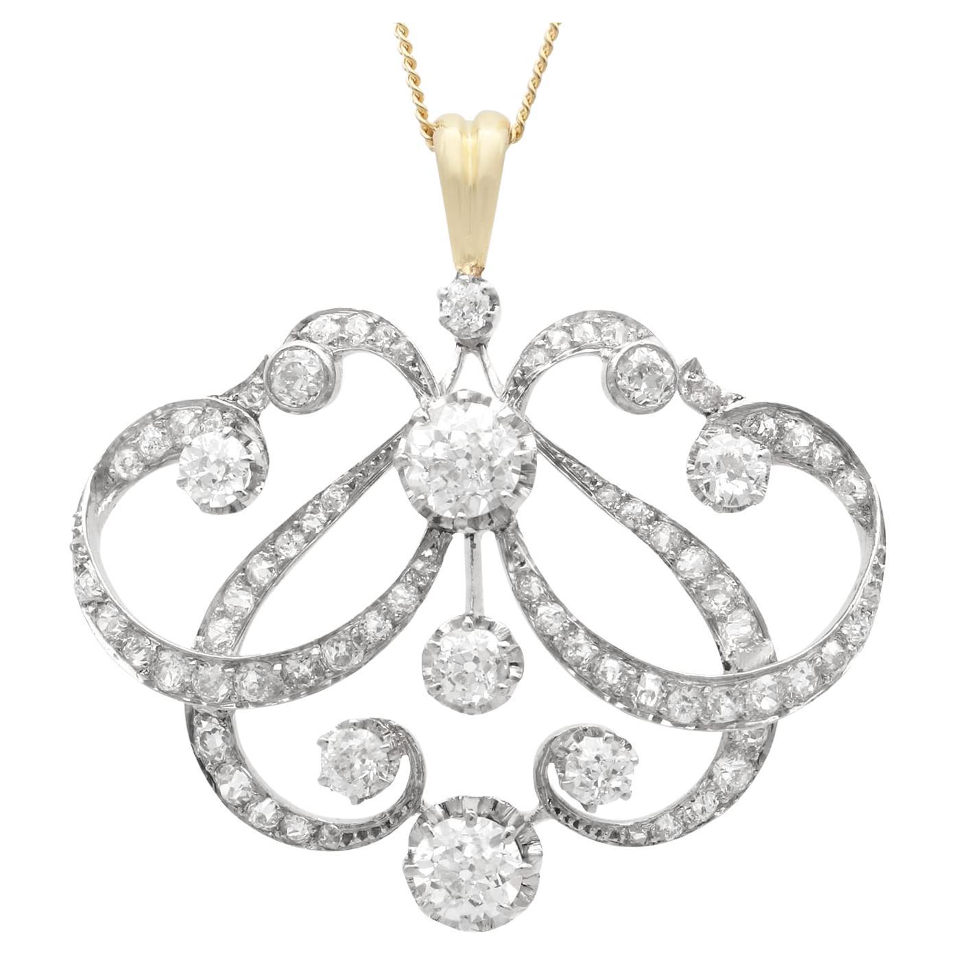 Antico ciondolo con diamante da 4,85 carati e oro giallo 18k Circa 1890