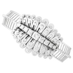 Antico bracciale in oro bianco e diamanti da 4,87 carati, 1930 circa