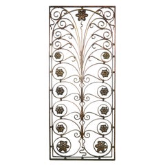 Antique 49 in. Swirls Foliate Wrought Iron Window Guard