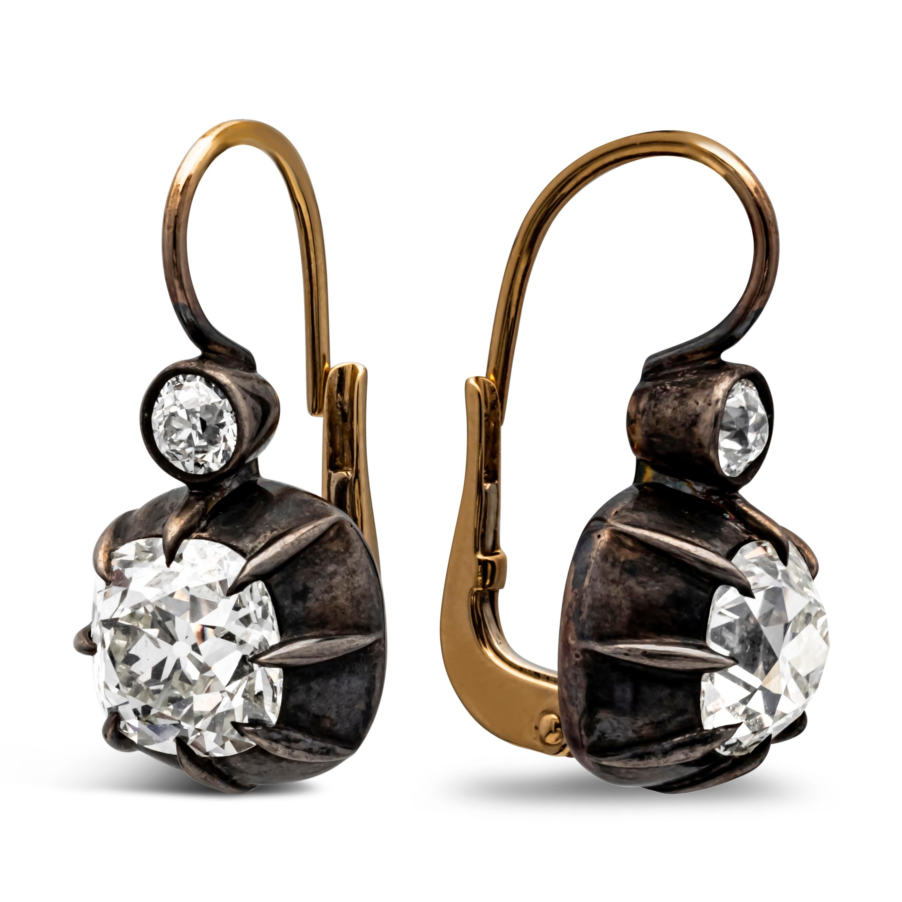 old mine cut diamond earrings