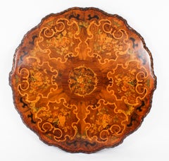 Antique Burr Walnut Marquetry Dining / Centre Table 19th Century
