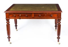 Antique William IV Four Drawer Partners Writing Table Desk 19th Century