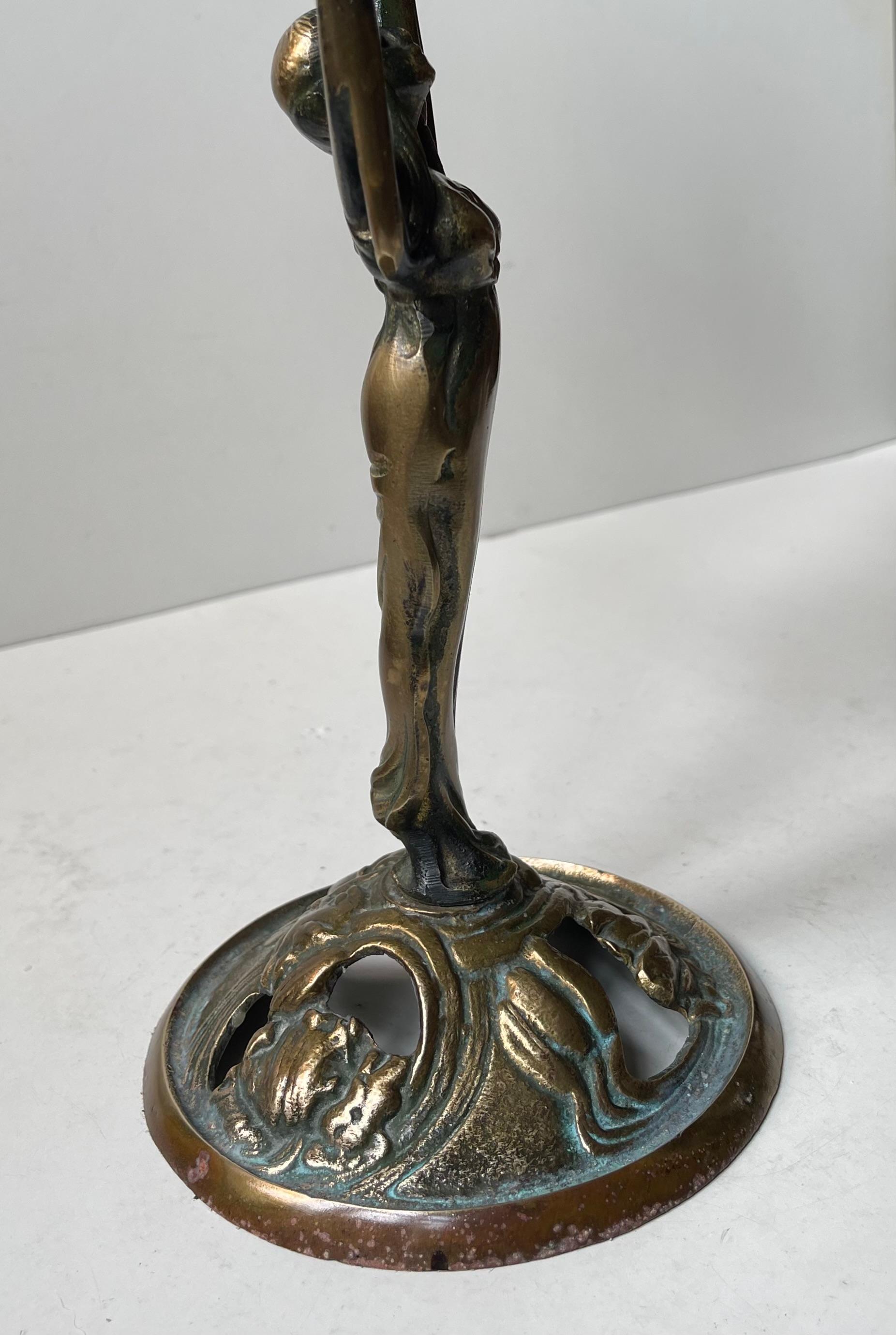 Antique 5-Arm Sculptural Art Nouveau Candelabra in Brass For Sale 6