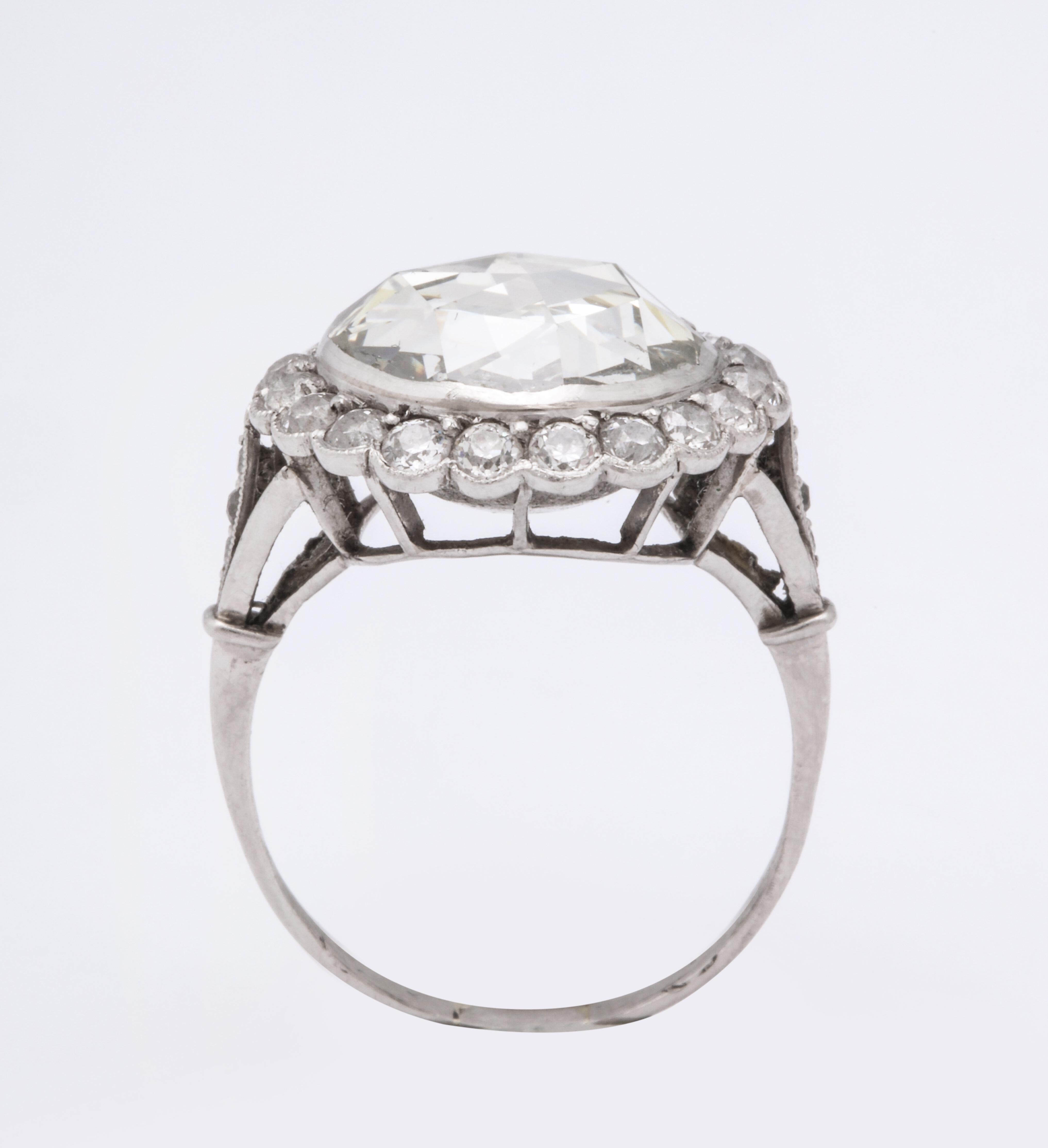 Rose Cut Vintage 5 Carat Rose Diamond Ring