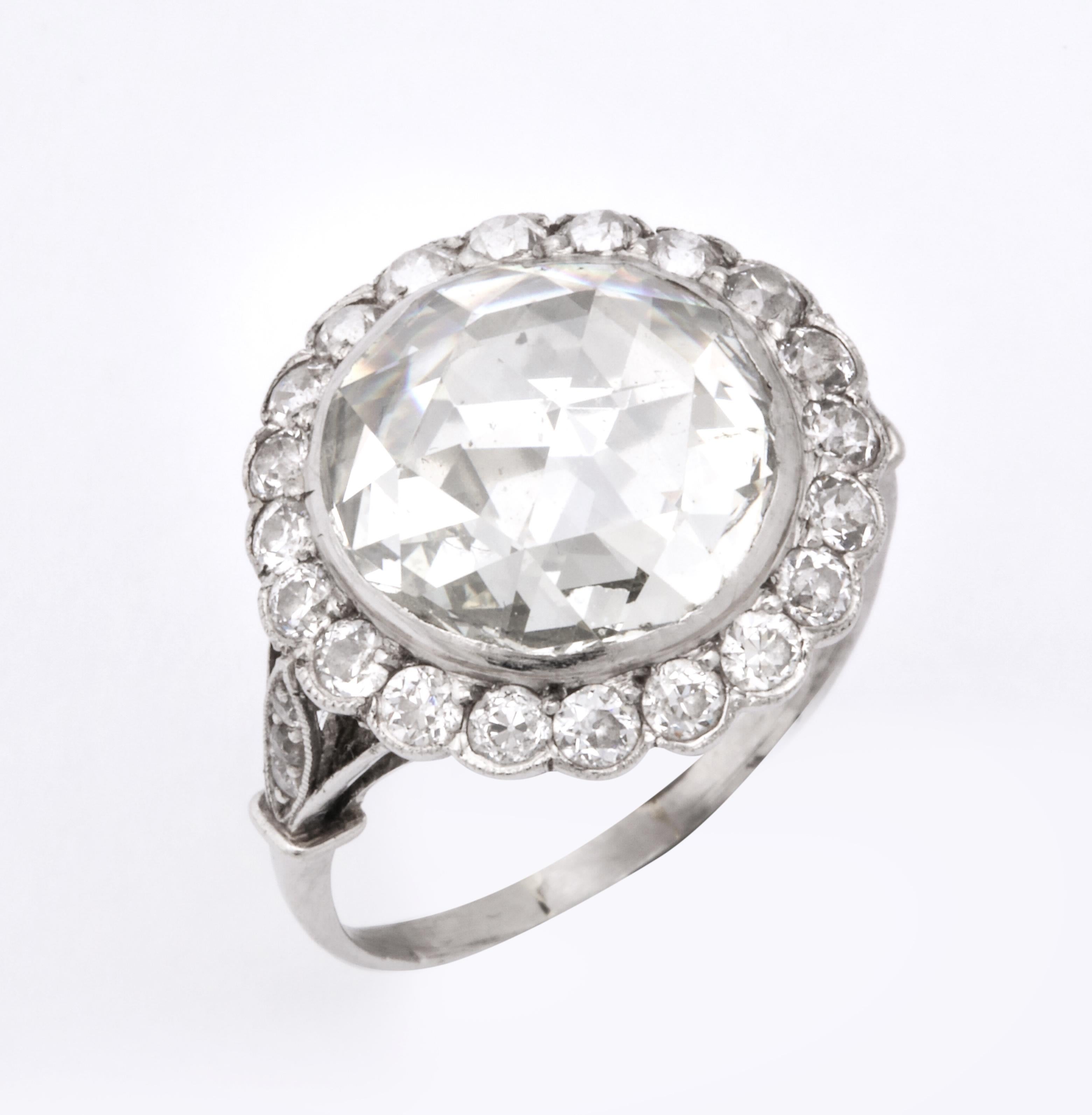 Women's Vintage 5 Carat Rose Diamond Ring