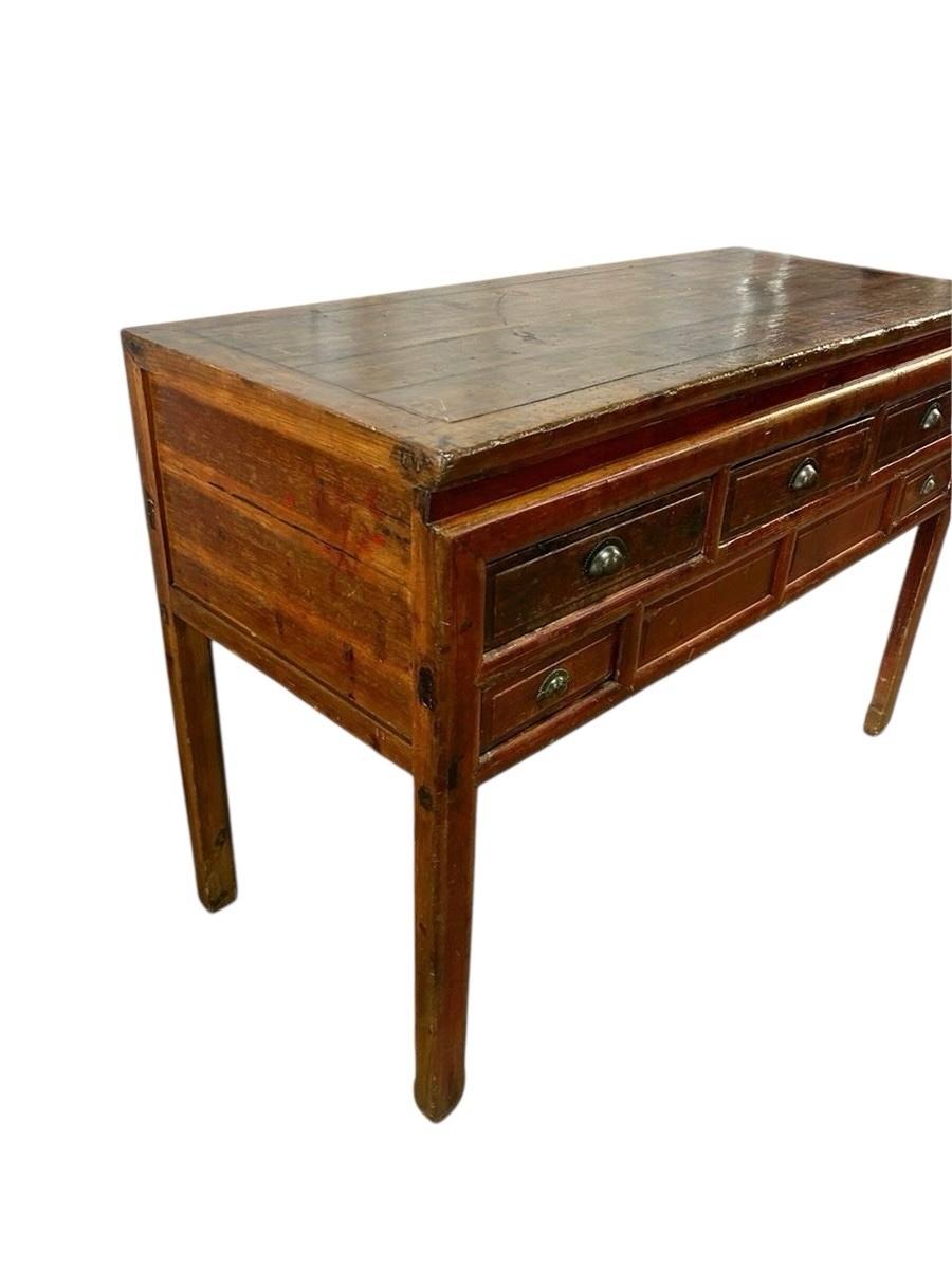 Français Console ancienne à 5 tiroirs de style campagne française