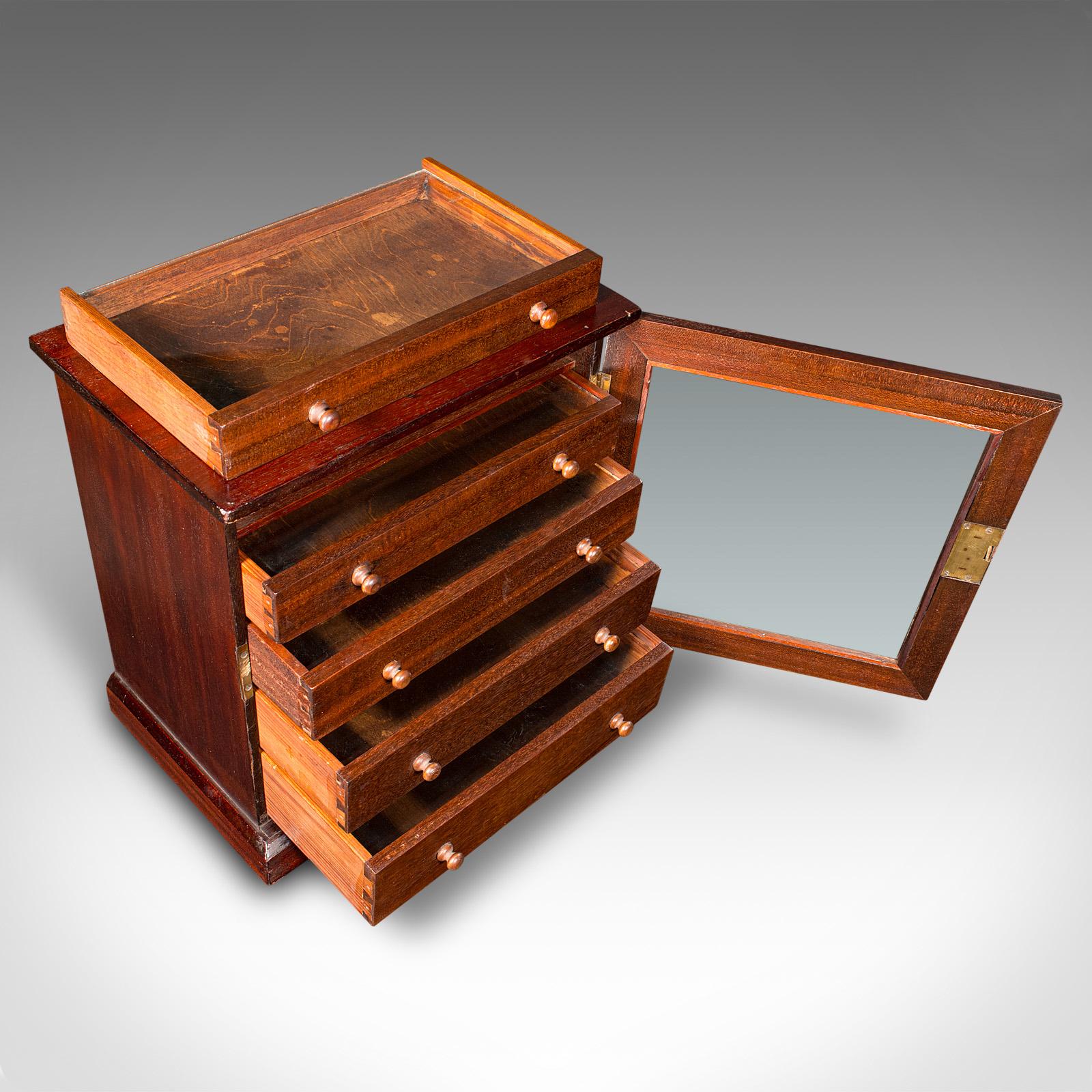 Antico mobile da collezione a 5 cassetti, inglese, espositore, vittoriano in vendita 1