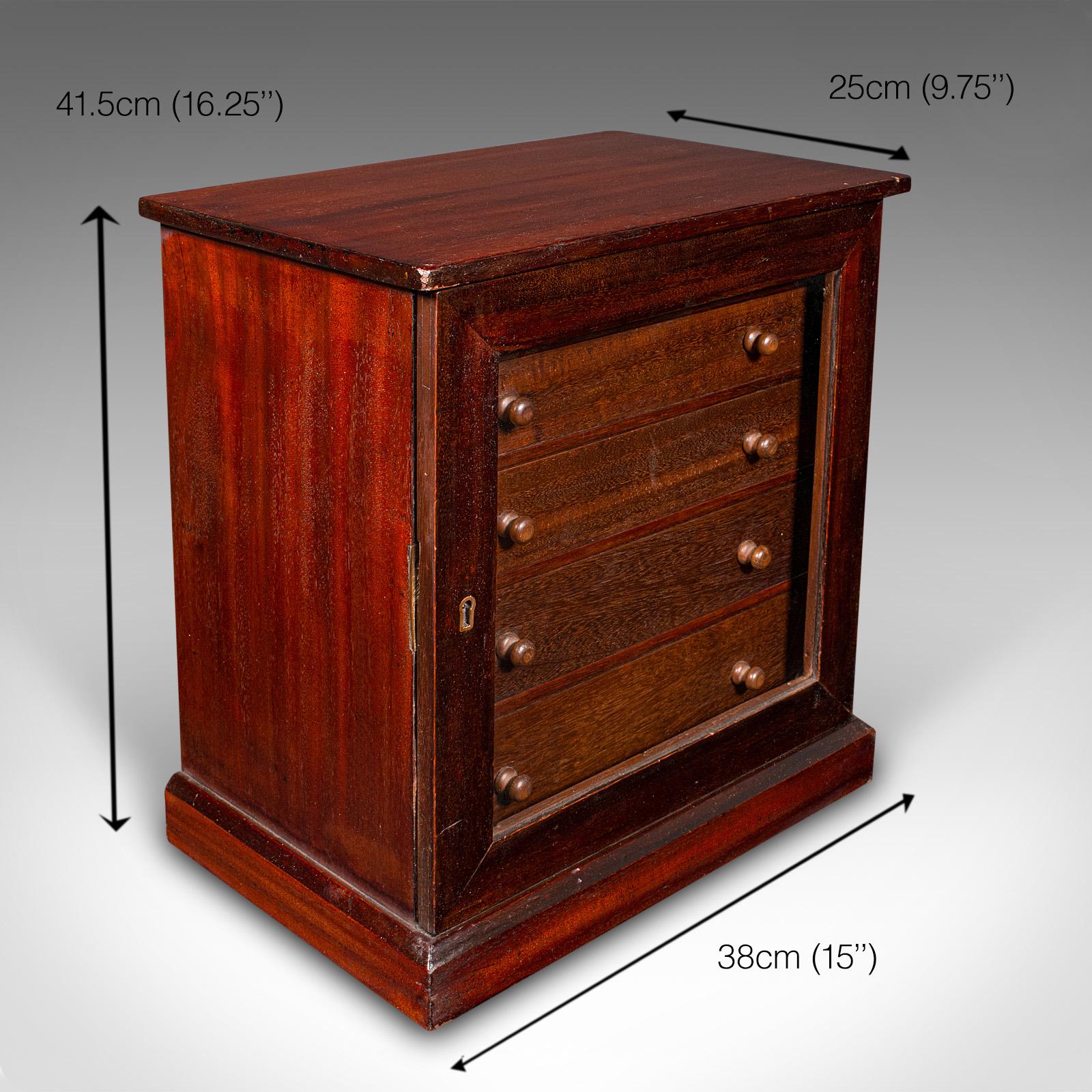 Antico mobile da collezione a 5 cassetti, inglese, espositore, vittoriano in vendita 2