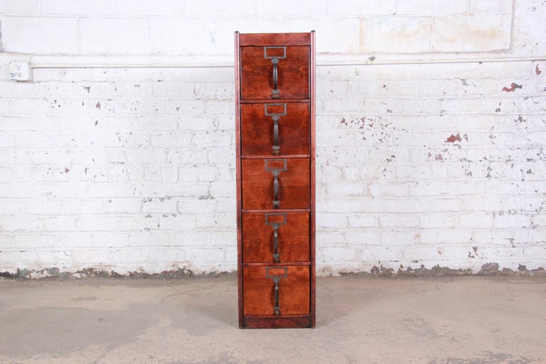 Antique 5 Drawer Wood File Cabinet At 1stdibs