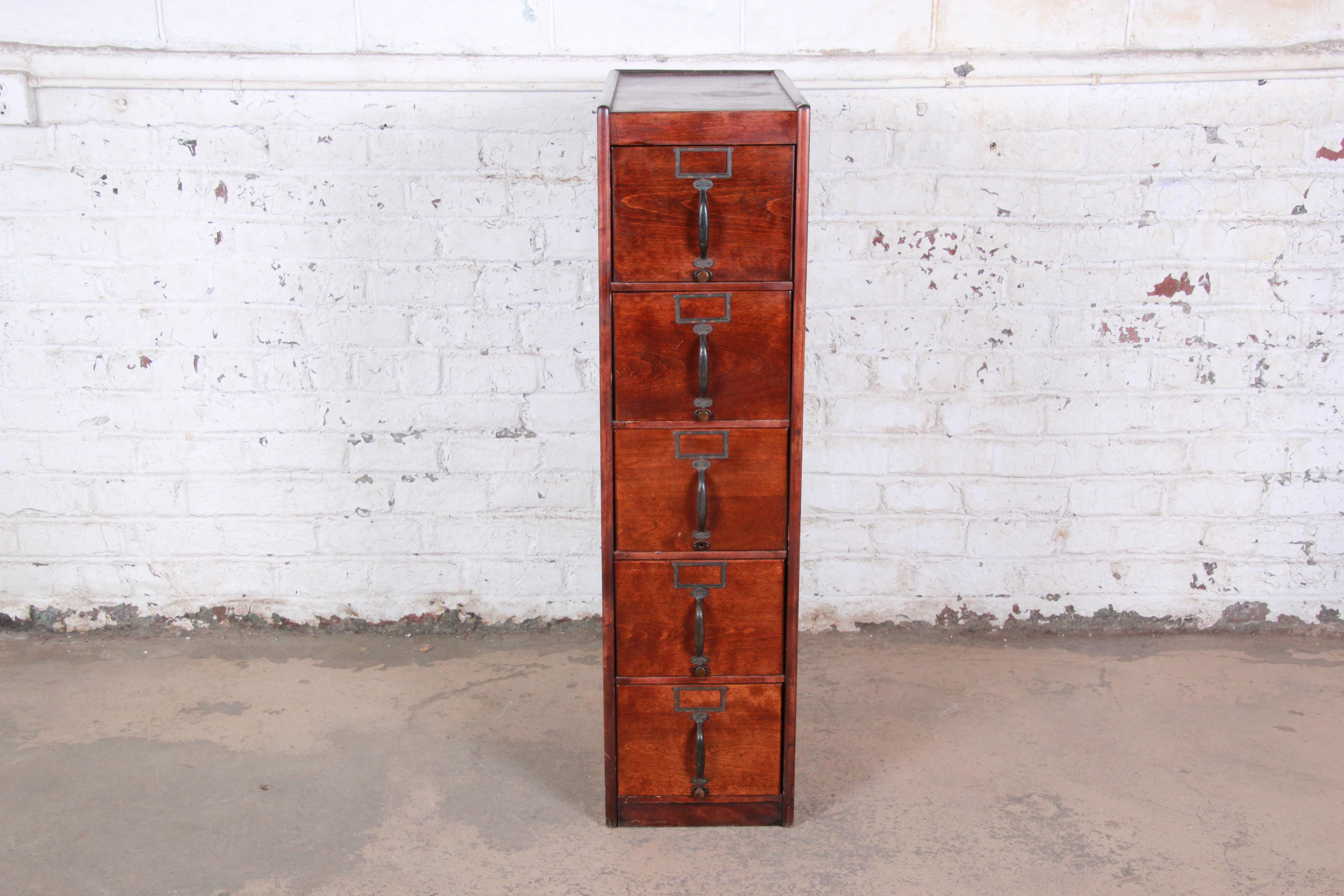 antique wood file cabinet