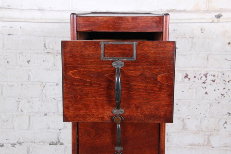 Antique 5-Drawer Wood File Cabinet For Sale at 1stdibs