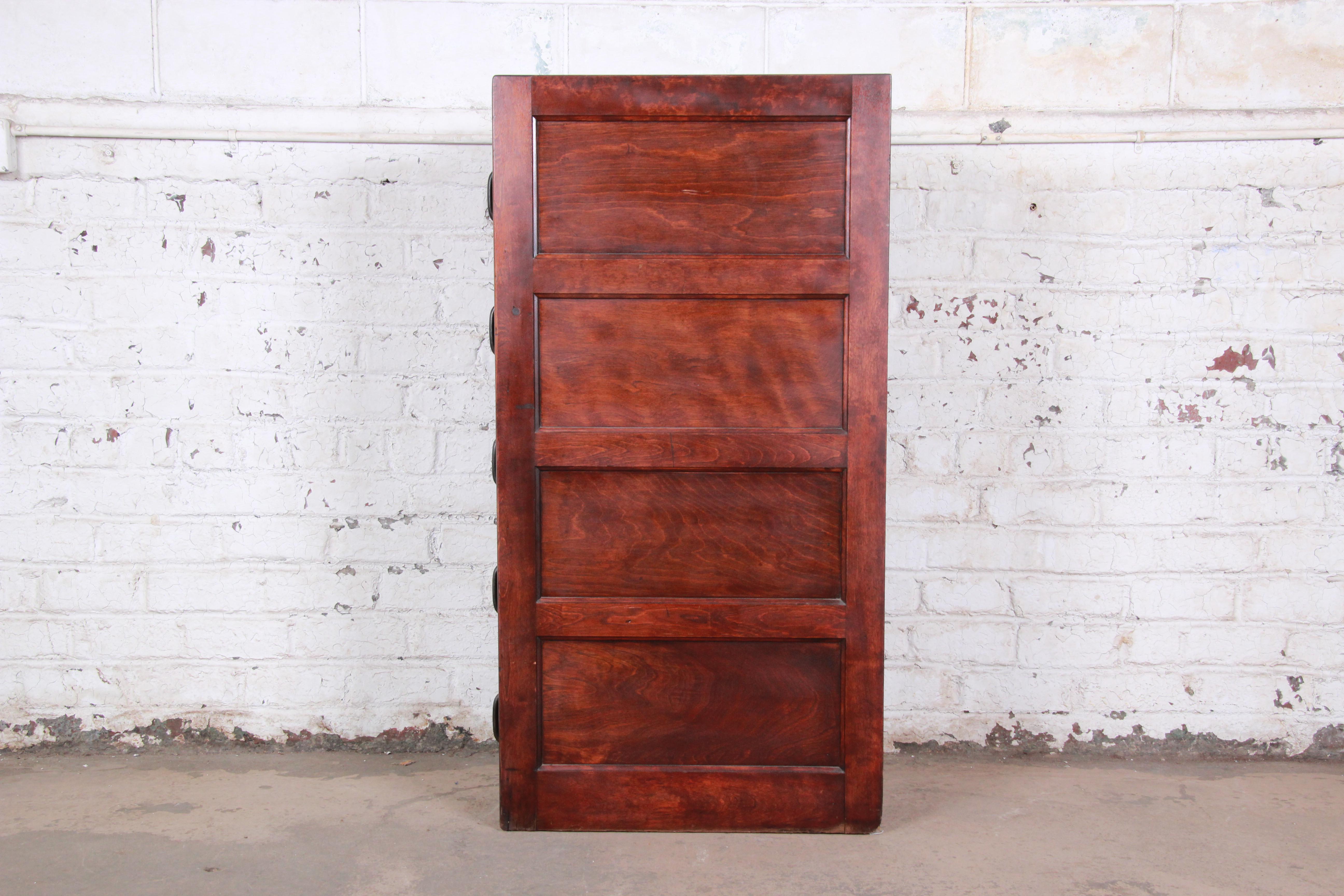 20th Century Antique 5-Drawer Wood File Cabinet