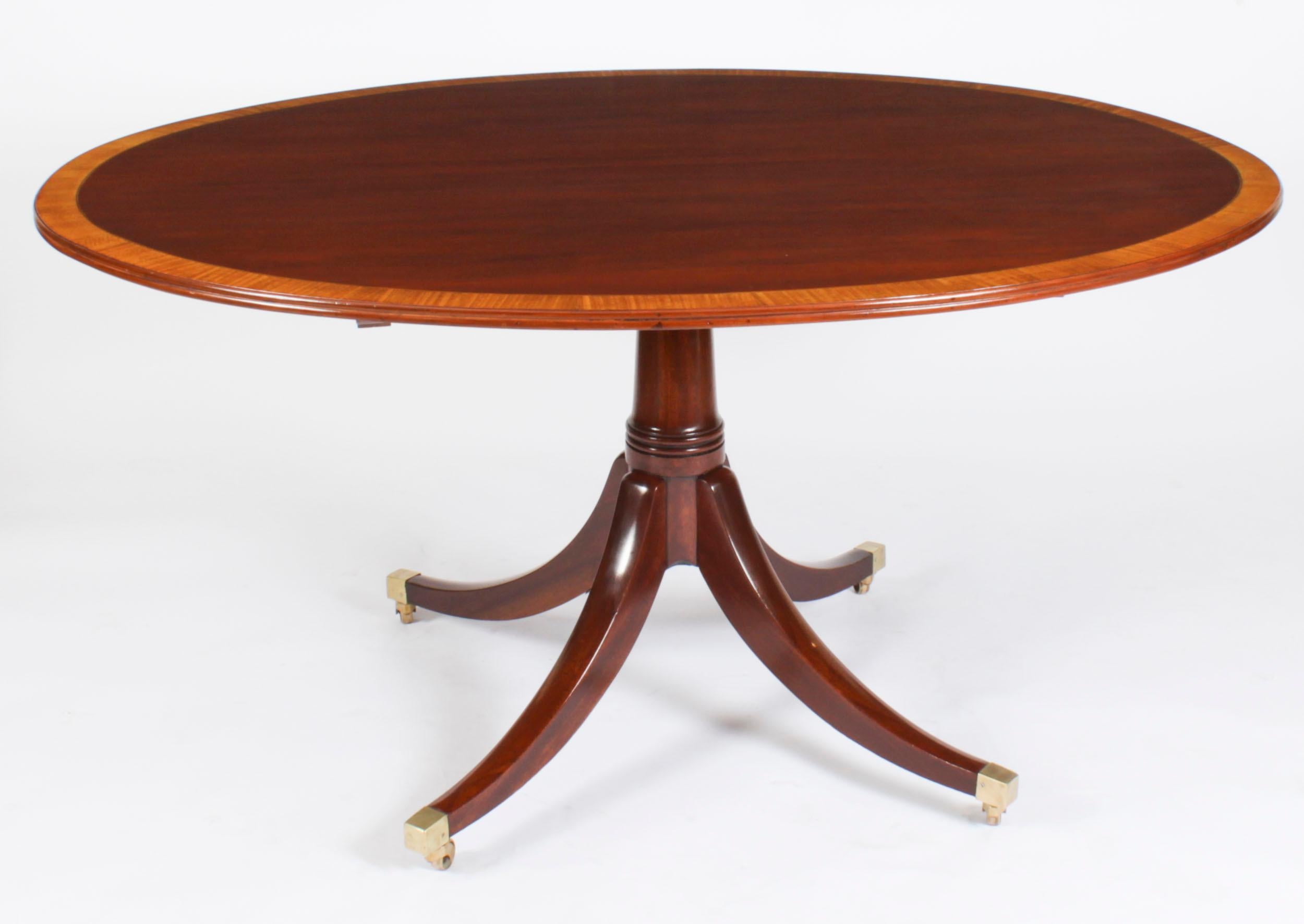 Regency Revival Antique Oval Mahogany Tilt Top Dining Table, Early 20th Century For Sale