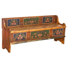 Antique Original Painted Bench with Storage