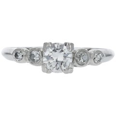 Antique 5-Stone Diamond and Platinum Engagement Ring