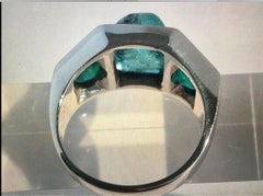 Anello antico di platino massiccio con smeraldo naturale da 5,00 carati
