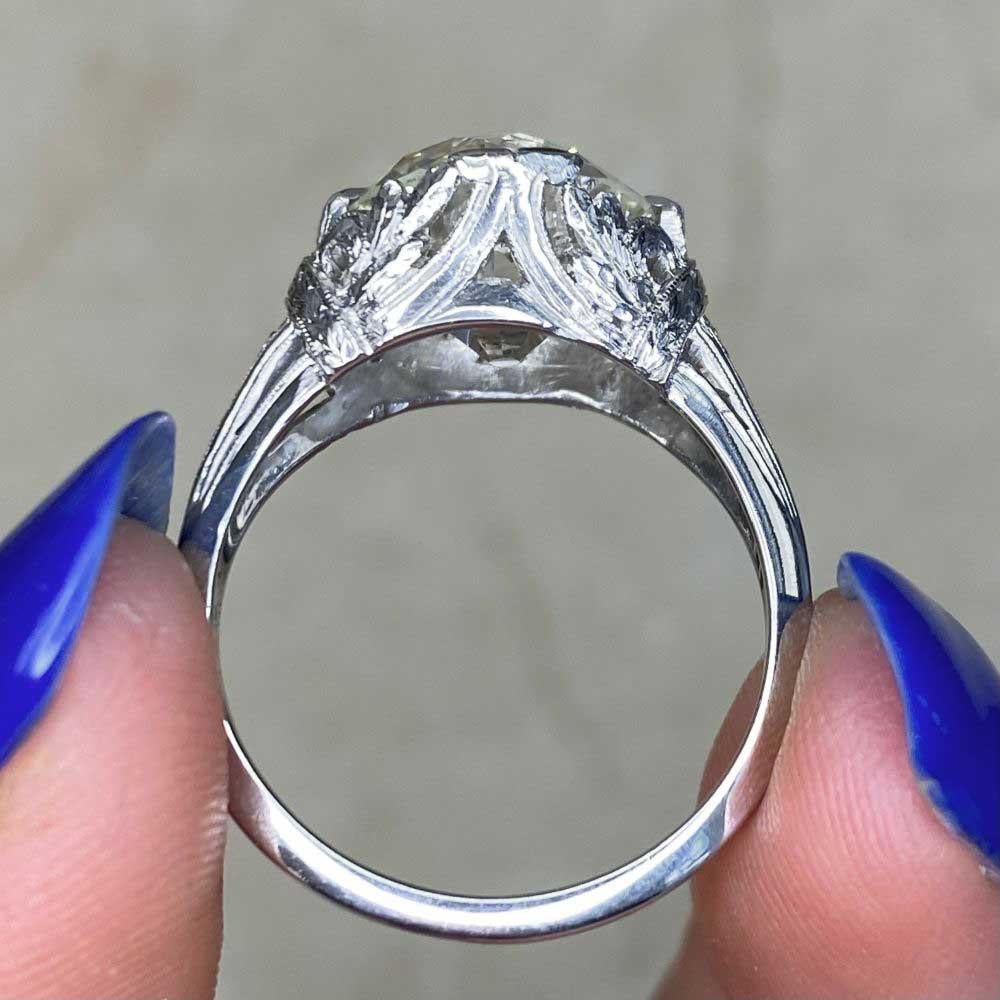 Antique 5.03 Carat Old Euro-cut Diamond Engagement Ring, VS1 Clarity, Platinum For Sale 4