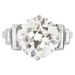 Antique 5.05ct Old European Cut Diamond Platinum Engagement Ring, circa 1920s