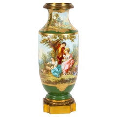 Antique French Sevres Ormolu Mounted Porcelain Vase 19th C