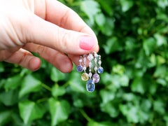 Antique 5.12Ct Blue Pink and Yellow Sapphire Diamond Platinum Pendant