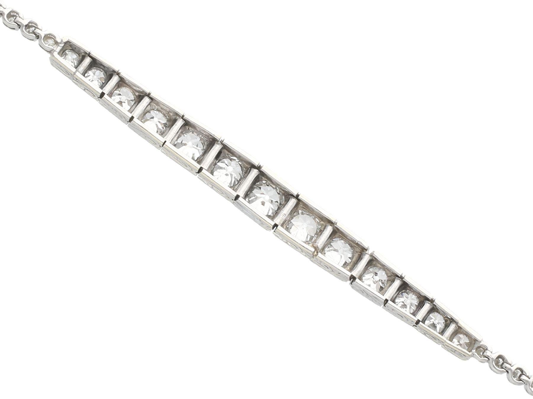 Antique 5.13 Carat Diamond White Gold Bracelet Circa 1910 1