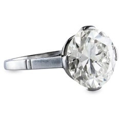GIA-zertifizierter antiker Verlobungsring mit 5,19 Karat Diamant im alteuropäischen Schliff