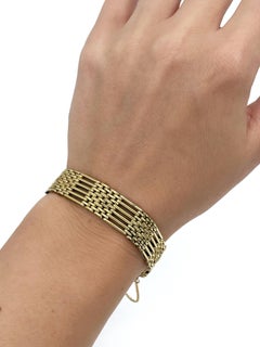 Antique 56 Gold Six Bar Gate Link Bracelet