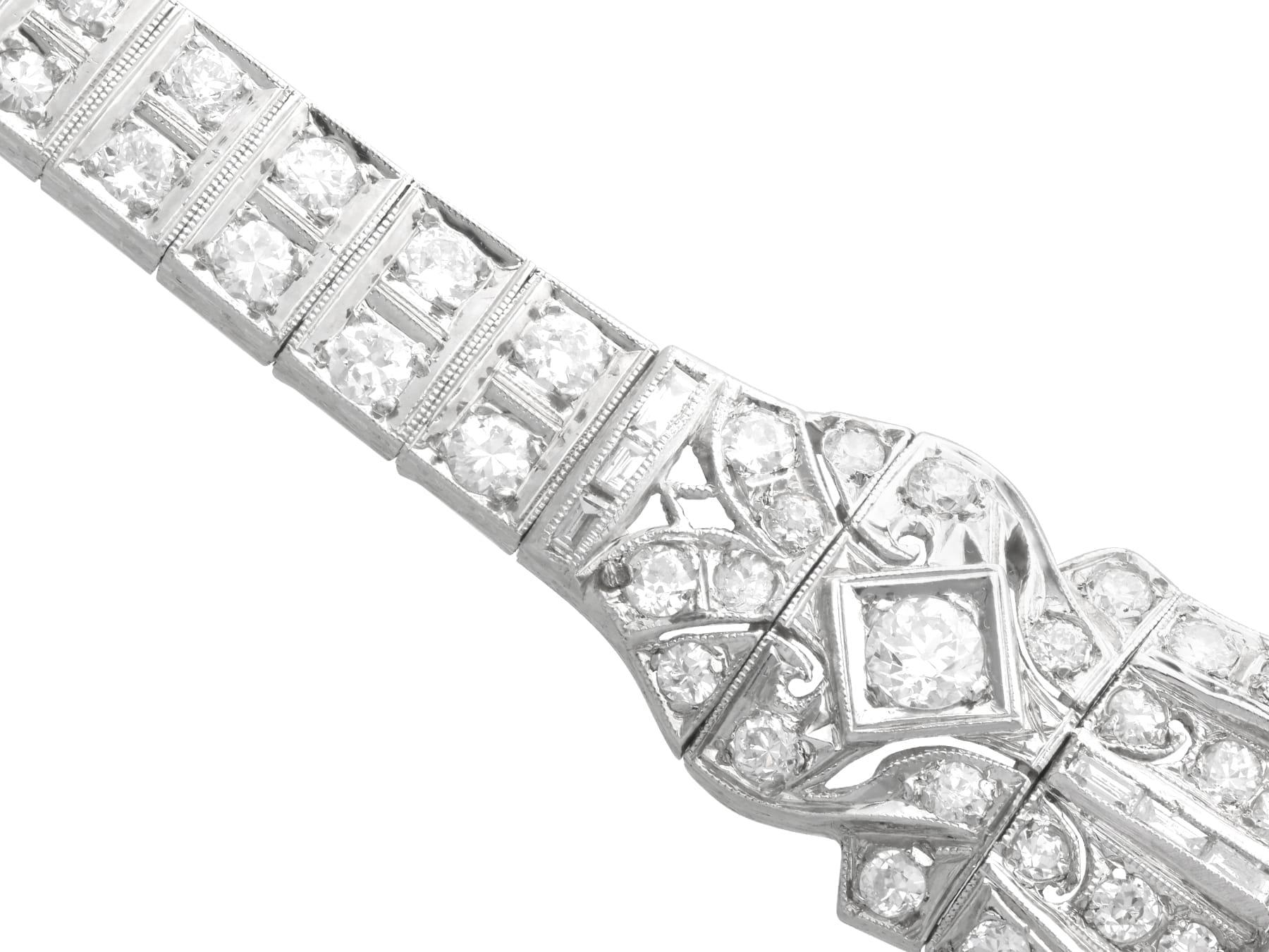 Women's or Men's Antique 5.70 Carat Diamond and Platinum Bracelet