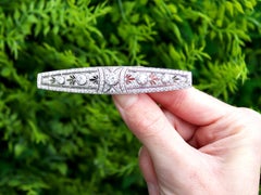 1920s 5.73Ct Diamond and Platinum Bar Brooch Art Deco