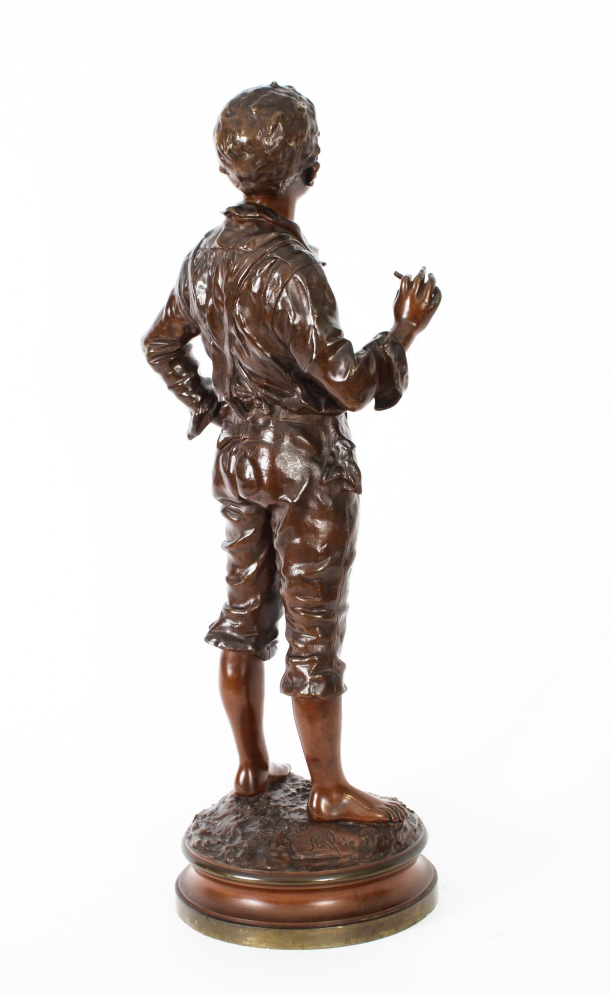 Antique Bronze Street Urchin by Charles Anfrie, 1833-1905', 19th Century For Sale 3