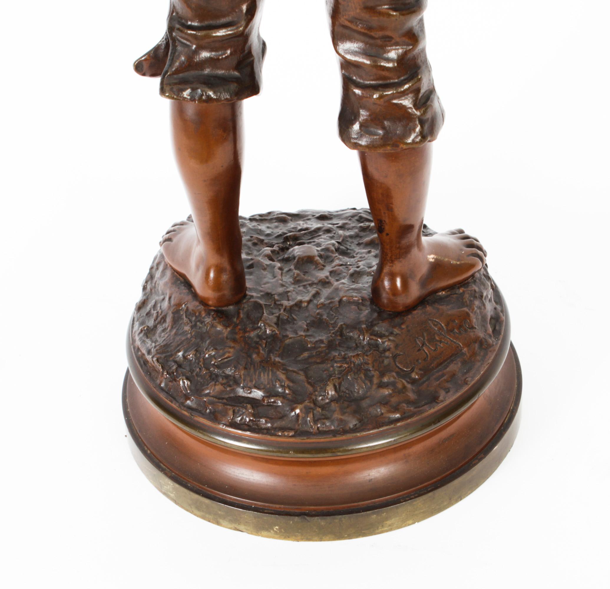 Antique Bronze Street Urchin by Charles Anfrie, 1833-1905', 19th Century For Sale 8