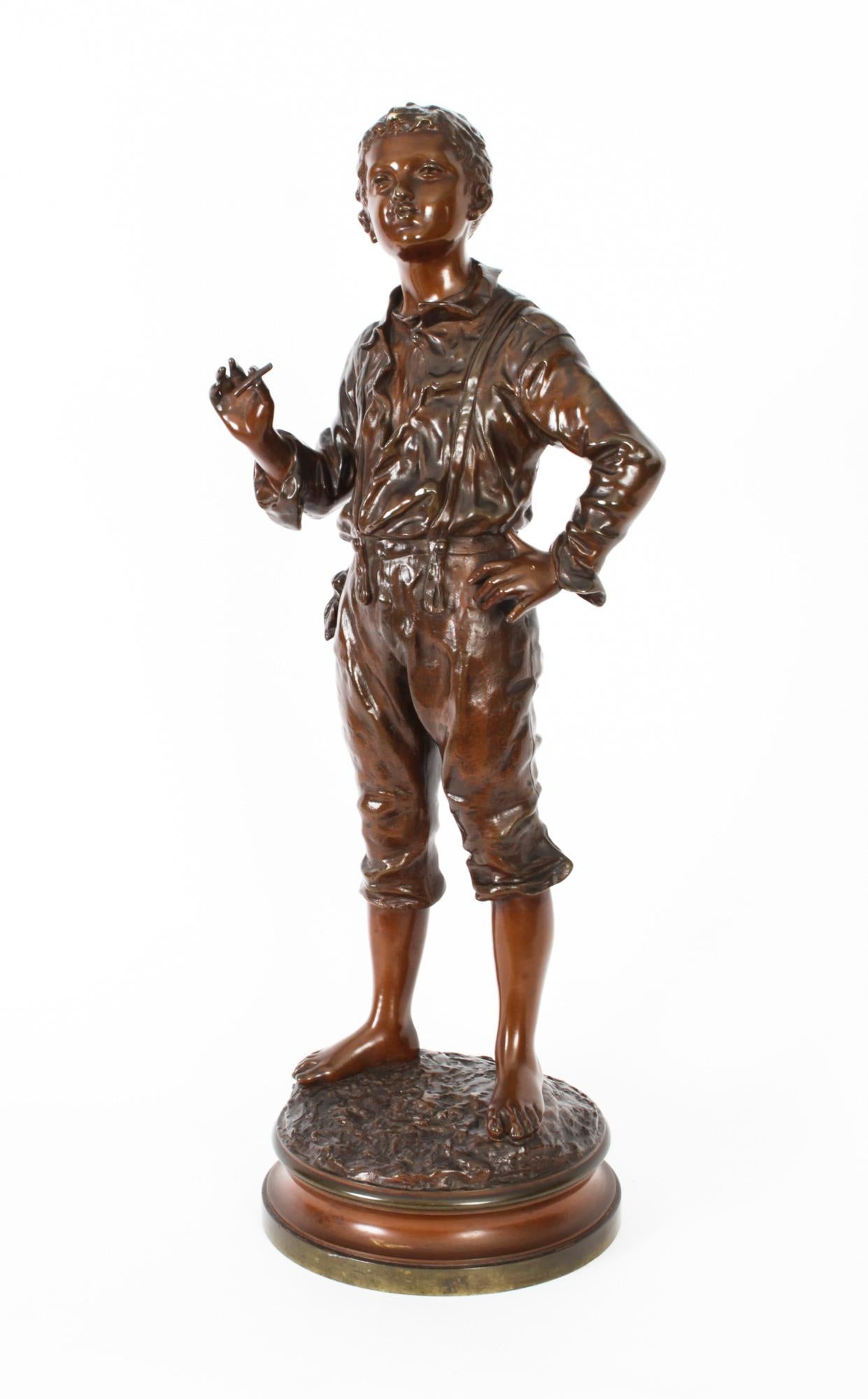 Antique Bronze Street Urchin by Charles Anfrie, 1833-1905', 19th Century For Sale 12