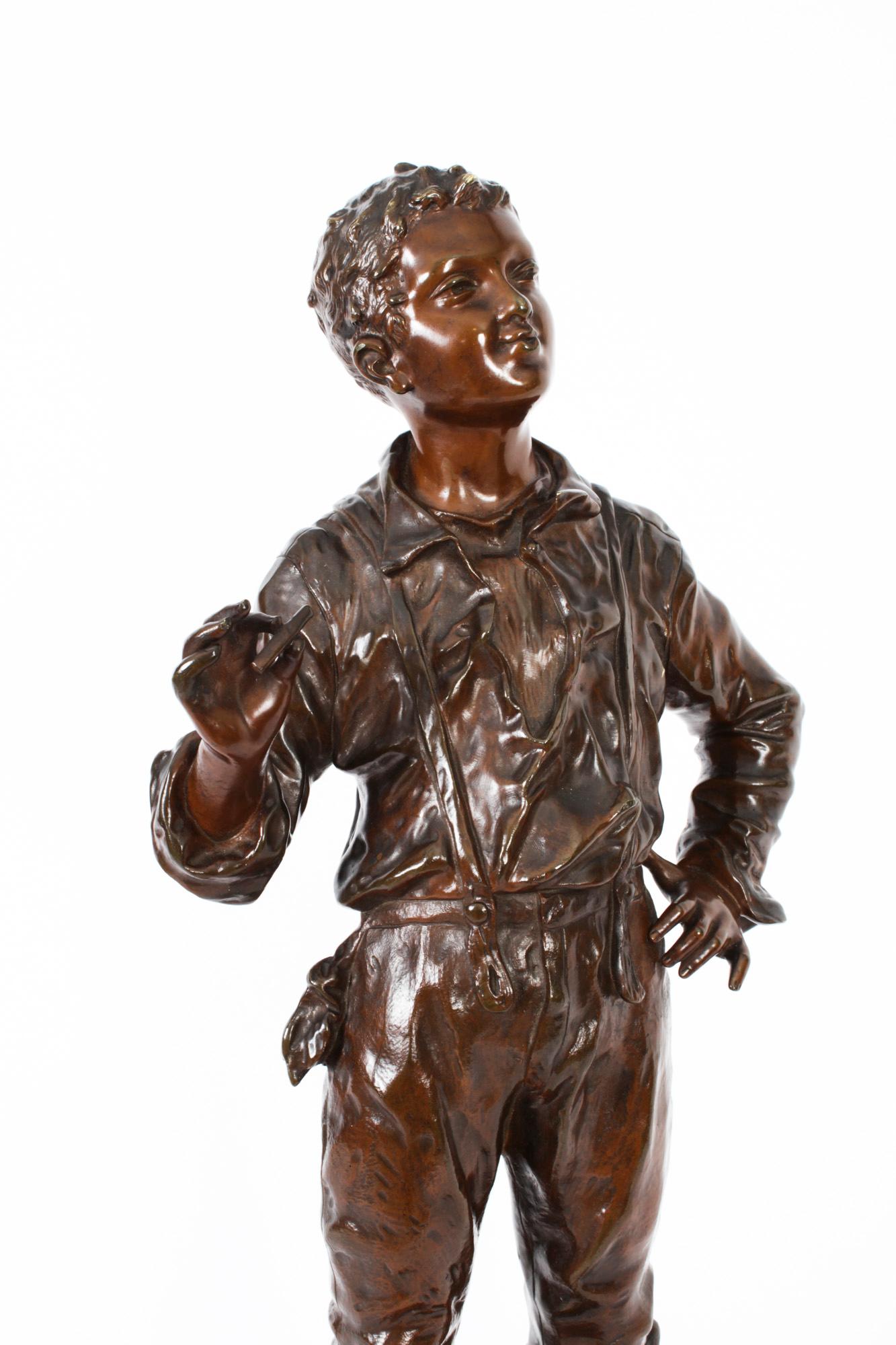 Riccio antico in bronzo di Charles Anfrie, 1833-1905', XIX secolo in vendita 3