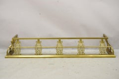Antique Victorian Brass Scroll Accented Fireplace Hearth Fender Surround
