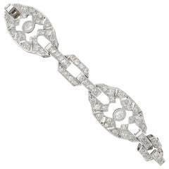 Antique 5.88 Carat Diamond and Platinum Bracelet Art Deco, circa 1930
