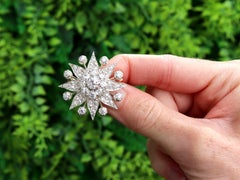 Antique 5.88 Carat Diamond and Silver Star Brooch Circa 1910