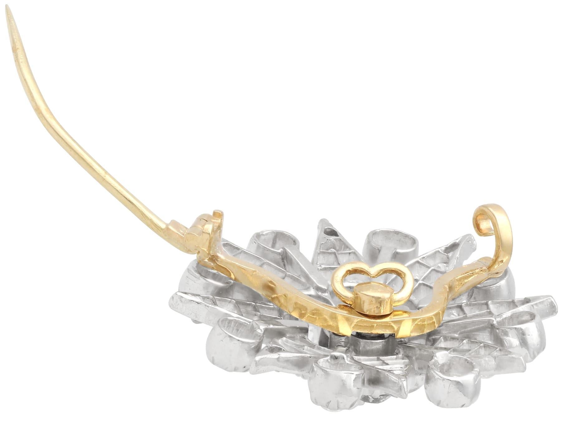 Antiguo Broche Estrella de Plata y Diamantes de 5,88 Quilates Circa 1910 en venta 2