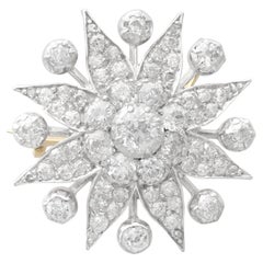 Antique 5.88 Carat Diamond and Silver Star Brooch Circa 1910