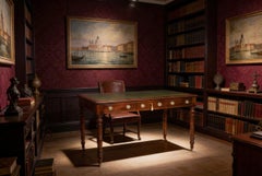 Antique 5ft 6" Victorian 6 Drawer Partners Writing Library TableDesk 19thCentury