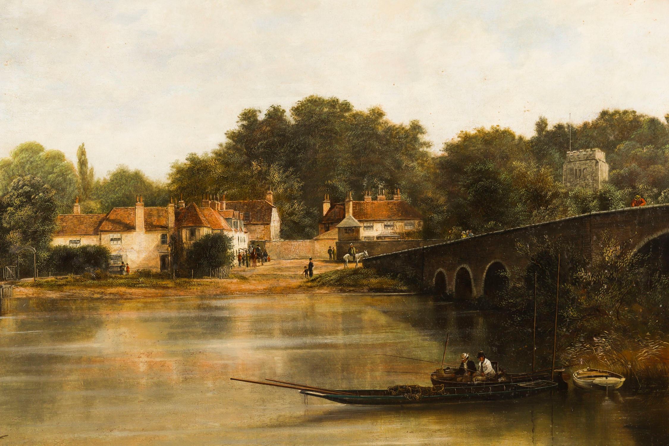 Late 19th Century Antique 5ft Oil Painting 