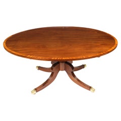 Antique Oval Regency Flame Mahogany Dining Table 19th C