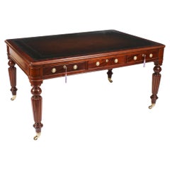 Antique 5ft William IV 6 Drawer Partners library Writing Table Desk 19th Century