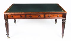 Antique William IV Six Drawer Partners Writing Table Desk 19th Century