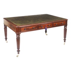 Antique 5ft William IV Six Drawer Partners Writing Table Desk 19th Century